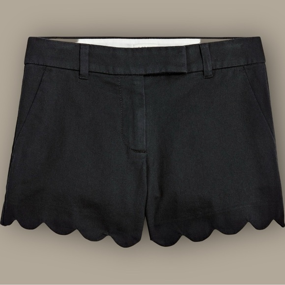J. Crew ‘4” Linen-Cotton Scalloped Hem Short’ in Black Size 0 - Picture 6 of 16